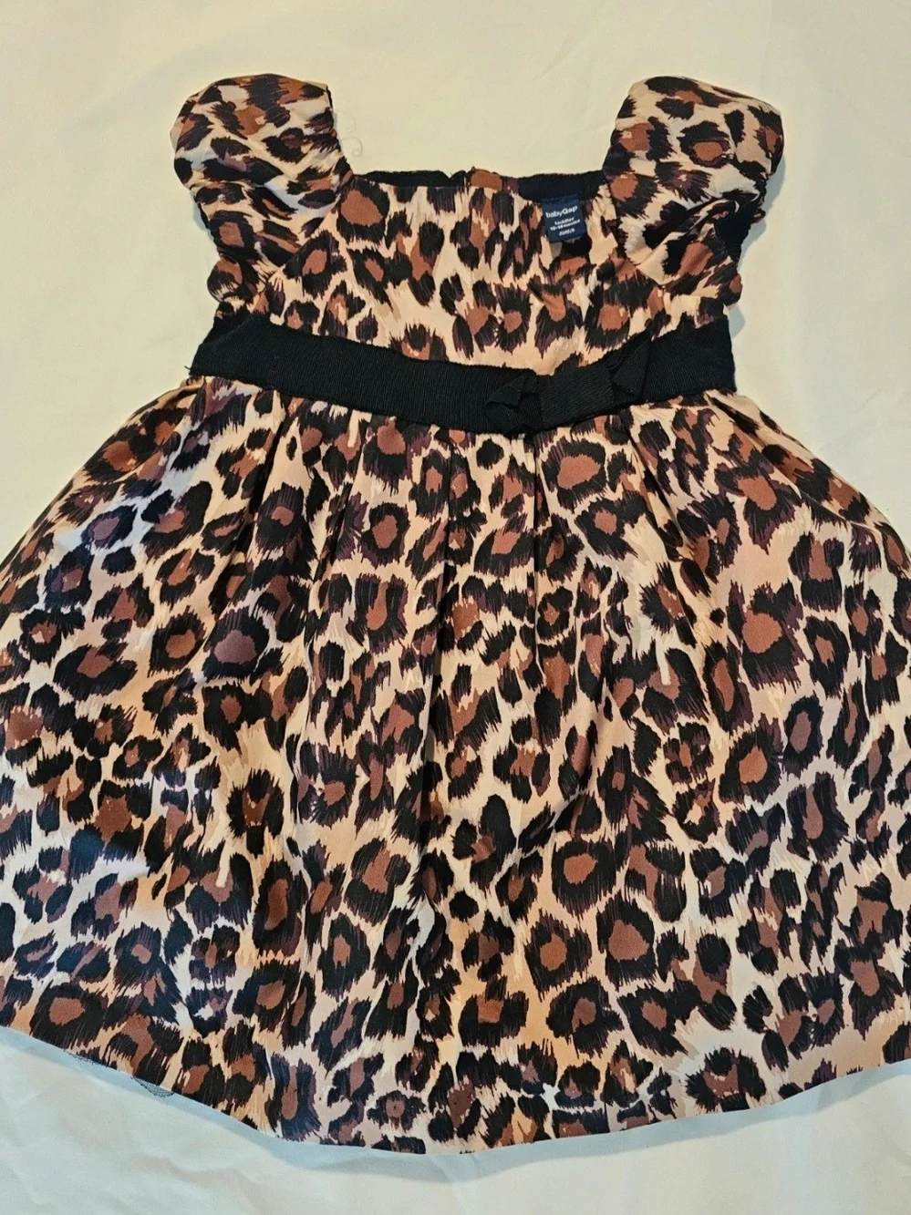 Baby Gap Girls 12-18M Leopard Print Party Dress with Tulle Underskirt